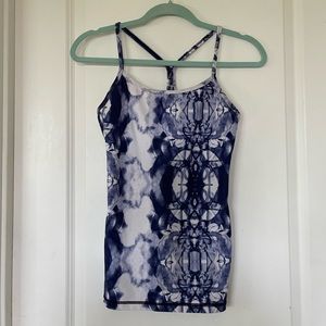 Lululemon Power Y Tank - Ink Blot White Deep Indigo